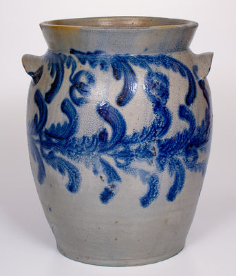 4 Gal. Baltimore Stoneware Jar with Profuse Floral Decoration, circa 1830