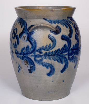 4 Gal. Baltimore Stoneware Jar with Profuse Floral Decoration, circa 1830