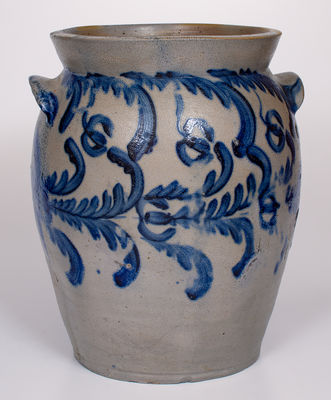 4 Gal. Baltimore Stoneware Jar with Profuse Floral Decoration, circa 1830