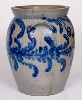 4 Gal. Baltimore Stoneware Jar with Profuse Floral Decoration, circa 1830