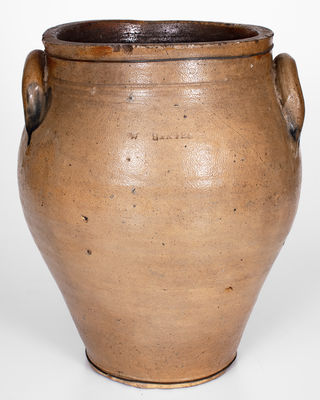 Scarce 3 Gal. W. STATES, Stonington, CT Stoneware Jar, c1811-1823