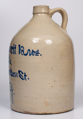Stoneware Jug with Script New York City Advertising attrib. Fulper, NJ