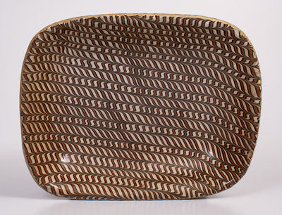 Combed Slipware Earthenware Baking Dish, Staffordshire, England, 19th century