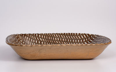 Combed Slipware Earthenware Baking Dish, Staffordshire, England, 19th century