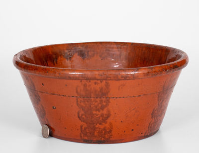 Large Manganese-Decorated Philadelphia Redware Bowl, attrib. Haig Family