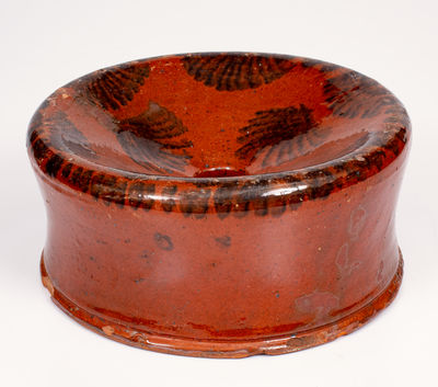 Unusual Sponge-Decorated Redware Spittoon, probably Philadelphia