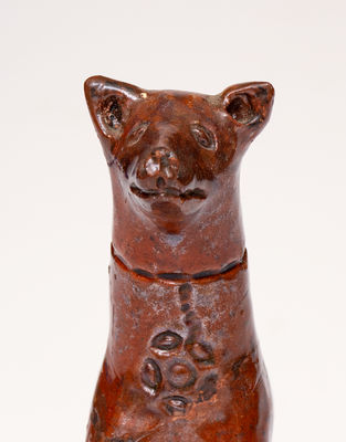 Rare Redware Dog attrib. Jesiah Shorb, West Manheim Township, York County, PA