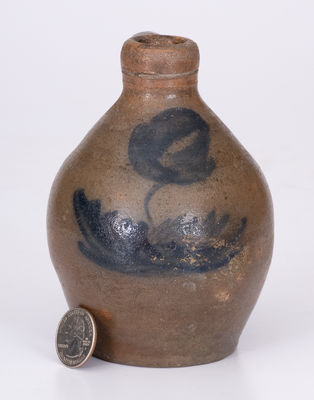 Miniature New York State Stoneware Jug w/ Floral Decoration