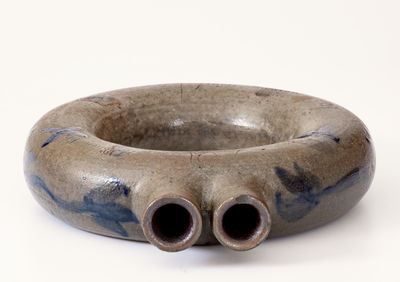Exceedingly Rare and Important Loudoun County, VA, Stoneware Ring Flask w/ Incised Federal Eagle and Patriotic Inscriptions, 1827