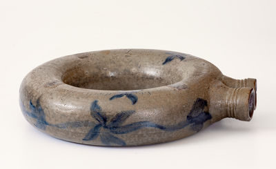 Exceedingly Rare and Important Loudoun County, VA, Stoneware Ring Flask w/ Incised Federal Eagle and Patriotic Inscriptions, 1827