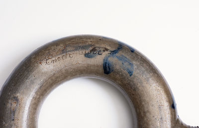Exceedingly Rare and Important Loudoun County, VA, Stoneware Ring Flask w/ Incised Federal Eagle and Patriotic Inscriptions, 1827