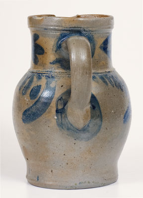 1/2 Gal. Chester County, PA Stoneware Pitcher with Floral Decoration