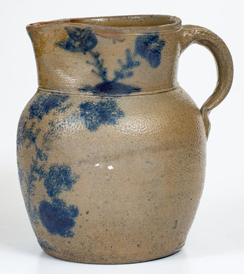 Stoneware Pitcher w/ Elaborate Floral Decoration, possibly West Virginia