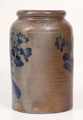 1 Gal. attrib. Henry H. Remmey, Philadelphia Stoneware Jar w/ Floral Decoration