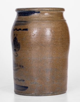 1 Gal. Western PA Stoneware Jar with Freehand Decoration