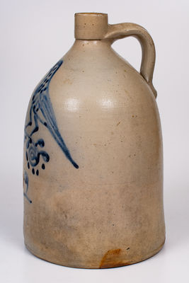 2 Gal. Northeastern U.S. Stoneware Jug with Bird Decoration