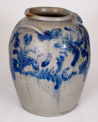 6 Gal. Baltimore, MD Stoneware Jar w/ Elaborate Cobalt Decoration, c1825