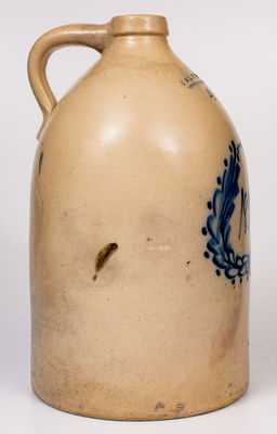 4 Gal. E. & L. P. NORTON / BENNINGTON, VT Stoneware Jug w/ 1872 Date in Wreath