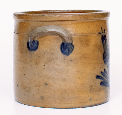 Attrib. Samuel Irvine, Newville, PA Stoneware Crock w/ Floral Decoration