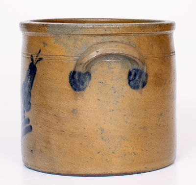 Attrib. Samuel Irvine, Newville, PA Stoneware Crock w/ Floral Decoration