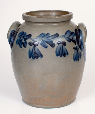2 Gal. attrib. Henry H. Harrison, Philadelphia Stoneware Jar w/ Floral Decoration