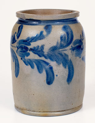 1/2 Gal. Baltimore Stoneware Jar w/ Floral Decoration, circa 1830