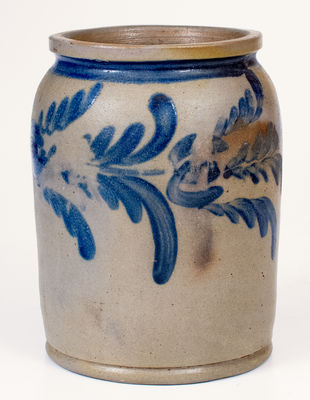 1/2 Gal. Baltimore Stoneware Jar w/ Floral Decoration, circa 1830