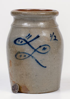 1/2 Gal. attrib. Enoch Fowler, Beaver, PA Stoneware Jar