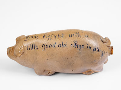 Rare Anna Pottery Pig Bottle, circa 1885