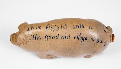 Rare Anna Pottery Pig Bottle, circa 1885