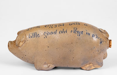 Rare Anna Pottery Pig Bottle, circa 1885