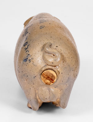 Rare Anna Pottery Pig Bottle, circa 1885