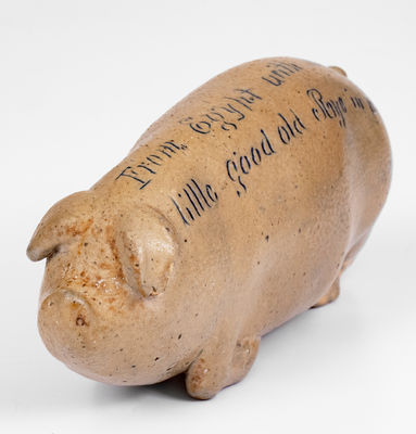 Rare Anna Pottery Pig Bottle, circa 1885