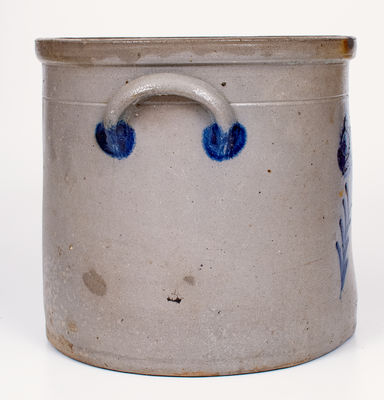 SAM L L. IRVINE / NEWVILLE, PA Stoneware Crock w/ Floral Decoration