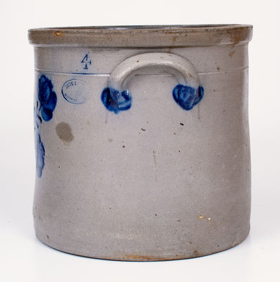 SAM L L. IRVINE / NEWVILLE, PA Stoneware Crock w/ Floral Decoration