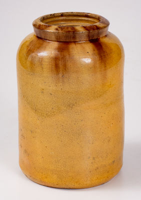 Rare JOHN BELL (Waynesboro, PA) Yellow Canning Jar w/ Manganese Decoration