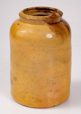 Rare JOHN BELL (Waynesboro, PA) Yellow Canning Jar w/ Manganese Decoration