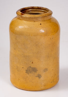 Rare JOHN BELL (Waynesboro, PA) Yellow Canning Jar w/ Manganese Decoration