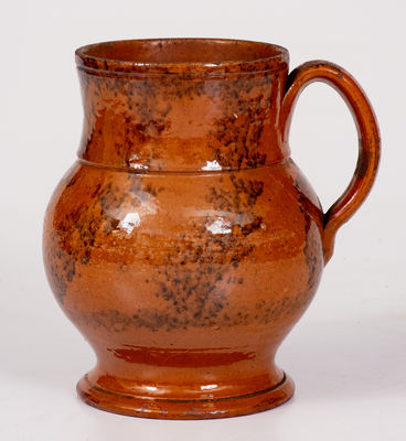 Fine John Bell (J. BELL) Early Redware Ale Mug with Manganese Decoration