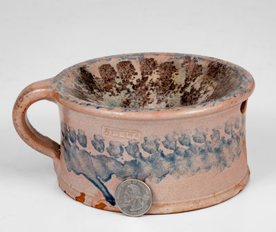 Extremely Rare and Important J. BELL (John Bell) Tin-Glazed Redware Ladies Spittoon