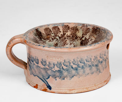 Extremely Rare and Important J. BELL (John Bell) Tin-Glazed Redware Ladies Spittoon