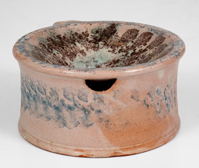 Extremely Rare and Important J. BELL (John Bell) Tin-Glazed Redware Ladies Spittoon