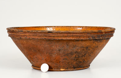 Hagerstown, MD Redware Bowl w/ Looping Two-Color Slip Decoration, c1780-1810