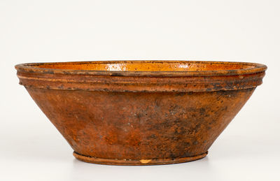 Hagerstown, MD Redware Bowl w/ Looping Two-Color Slip Decoration, c1780-1810
