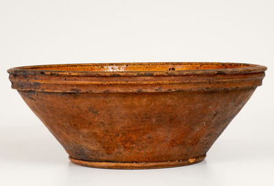 Hagerstown, MD Redware Bowl w/ Looping Two-Color Slip Decoration, c1780-1810