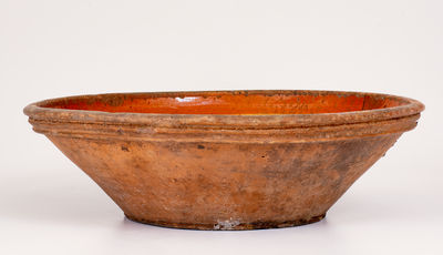 Shenandoah Valley Redware Bowl, probably Weis Pottery, Shepherdstown, WV, c1800