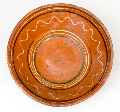 Slip-Decorated Hagerstown, MD Redware Bowl, circa 1800