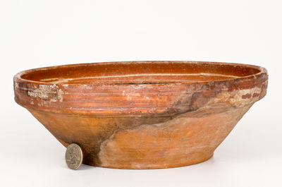 Slip-Decorated Hagerstown, MD Redware Bowl, circa 1800