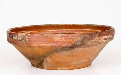 Slip-Decorated Hagerstown, MD Redware Bowl, circa 1800