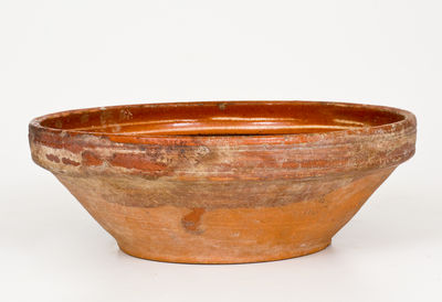 Slip-Decorated Hagerstown, MD Redware Bowl, circa 1800